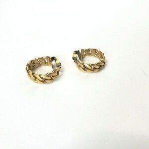 Minard Women's 12K Braided Earrings Clip On Gold Toned